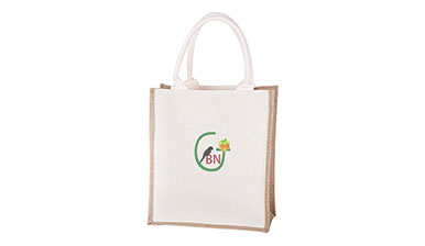 White and Brown Flax Handbag